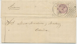GB „LONDON / EC“ Scarce Experimental Hoster Postmark On Superb Entire With QV 2 ½d Lilac To SPAIN, R! - Covers & Documents