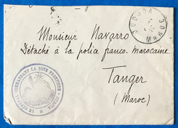 Maroc, Cachet LE GENERAL COMMANDANT LA ZONE FRONTIERE - OUDJA - 1910 - (B493) - Lettres & Documents