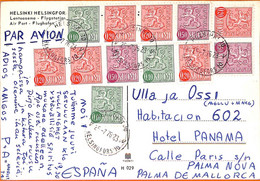 99166 - FINLAND  - POSTAL HISTORY - Nice Franking On POSTCARD To SPAIN 1976 - Cartas & Documentos