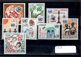 Timbres Monaco Année 1963 Neuf Série N°599 à N°606 Charte Des Enfants Cérès 2007 Tome B Association Caricatif ?? TB.Etat - Unused Stamps