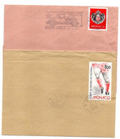 MONACO--Lot De 2 Parties D'enveloppes Avec Timbres Et Cachets  ( Football  CM 1994 USA + Blason) - Postmarks