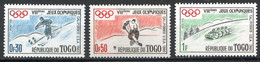 JEUX OLYMPIQUES D'HIVER 1960 ⭐⭐ TOGO 3 Valeurs NEUF Luxe - MNH ⭐⭐ > SKI - HOCKEY - LUGE - Hiver 1960: Squaw Valley