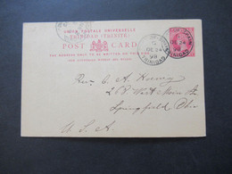 GB Kolonie Trinidad (Trinidad & Tobago) 24.12.1898 Weihnachten Stempel Port Of Spain In Die USA Gesendet - Trinidad & Tobago (...-1961)