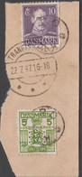 KVALBO. + TRANGISVAAG 22.7.47 On 5 ØRE GEBYRMÆRKE + 10 ØRE Chr. X.  - JF521313 - Postage Due