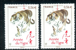 Variété N° Yvert  4433 Tigre - 1 Exemplaire Tigre Brun+ 1 Brun Vert  - Neufs Luxe -  V 943 - Ongebruikt