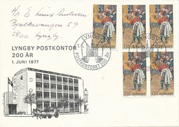 Denmark Cover Lyngby Post Office 200th Anniversary 1-6-1977 - Covers & Documents