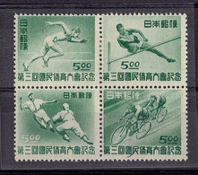 Japon - SPORTS - N°388/391 - X MH XX MNH - 1948 - Neufs