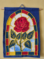 Gobelin Tapestry "Stained Glass - Rose" - 100% Wollen - Handmade - Rugs, Carpets & Tapestry