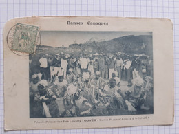 Nouvelle Calédonie N°91 Cagou 1C 1905 Sur Devant De CPA Décollée - Storia Postale