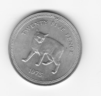 25  Pence 1975  Ile De Man  Chat De Man   UNC - Isle Of Man