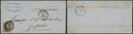 Médaillon - N°10A Touché Sur LAC Obl P25 çàd Charleroy (1859) > Gosselies / Cachet Privé "Coke & Charbons LEGRAIN-PIETTE - 1858-1862 Medaillen (9/12)