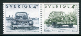 SWEDEN 1992 Swedish Cars MNH / **.   Michel 1747-48 - Unused Stamps