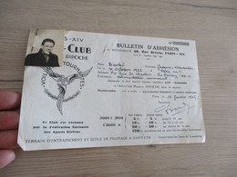 PRIS XIV Aéro Club Maurice Ripoche Bulletin D'adhésion 1947 - Autres & Non Classés