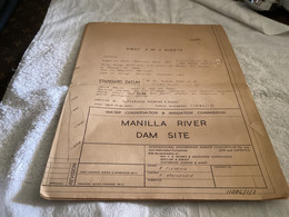 Plan Topographique Dessin Manille River Dam Site  Australia - Public Works