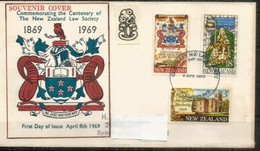 NEW-ZEALAND LAW SOCIETY (Centenary)  FDC 1969 - Lettres & Documents