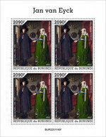 Burundi 2022, Art, Van Eyck II, Dog, 4val In BF - Unused Stamps