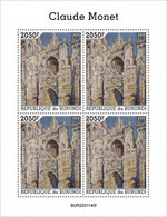 Burundi 2022, Art, Monet III, Cathedral, 4val In BF - Unused Stamps
