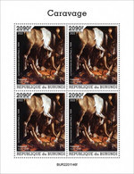 Burundi 2022, Art, Caravaggio, Horse, 4val In BF - Unused Stamps