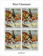 Burundi 2022, Art, Cezanne II, Fruit, 4val In BF - Unused Stamps