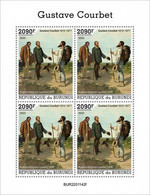 Burundi 2022, Art, Coubert, Dog, 4val In BF - Unused Stamps