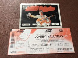 2 TICKETS CONCERT JOHNNY HALLYDAY *Palais Omnisports De PARIS BERCY Juin 2013  *Pavillon De Paris-Porte De Pantin - Tickets De Concerts