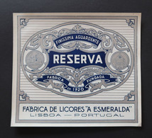 Portugal Etiquette Ancienne Aguardente Brandy Reserva Esmeralda Lisboa Label - Alcohols & Spirits