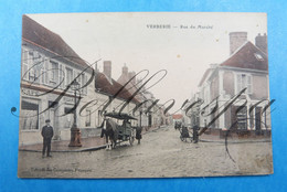 Verberie. Rue Du Marché.  Edit. Comptoirs Français.  Café Maison Fontaine Grenet. 1913 - Verberie