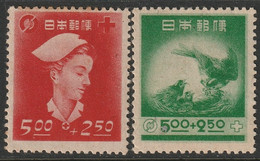 Japan 1948 Sc B9-10 Japon Yt 386-7 Set MH* Some Disturbed Gum - Neufs