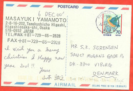 Japan 2000. Postcard  With Printed Stamp Passed Through The Mail. - Lettres & Documents