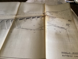 Plan Topographique Dessin  Du Barrage Manille Dam S Dam Site  Australia 1969  MANILLA RIVER DAM - Opere Pubbliche