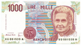 1000 LIRE MARIA MONTESSORI SERIE SOSTITUTIVA XG 28/10/1999 FDS - Autres & Non Classés