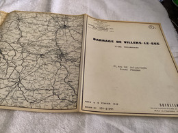 Barrage De Villiers Le Sec  Premier Ministre Délégation à L’aménagement Numéro 1 Plan De Situation - Opere Pubbliche