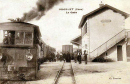 DEPT 39 ORGELET LA GARE TRES BELLE ANIMATION 9X14 REIMPRESSION DE CARTES ANCIENNES - Orgelet