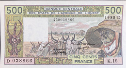 West Africsn States 500 Francs, P-405D (1988!) - UNC - Mali Issue - Westafrikanischer Staaten