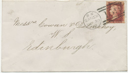GB „159 / GLASGOW“ Scottish Duplex On Superb Cover With QV 1d Red Plate 201 (HG) - Covers & Documents