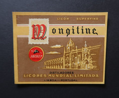 Portugal Etiquette Liqueur Mongitine Jockey Monastère Des Hiéronymites Lisbonne Label Liquor Jerónimos Monastery Lisbon - Alcohols & Spirits