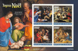 2022 Burundi Christmas Noel Art Rubens  Miniature Sheet Of 4 MNH - Unused Stamps