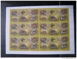 RUSSIA 1989 MNH (**)YVERT 5614-5618wild Animals./  Los Animales Salvajes.  .in The Entire Sheet. Neu - Feuilles Complètes