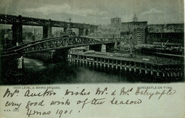 TYNE And WEAR - NEWCASTLE - HIGH LEVEL AND SWING BRIDGES 1901 - VICTORIAN T474 - Newcastle-upon-Tyne