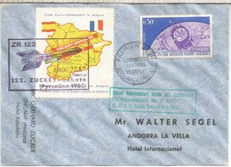 ANDORRA FDC TELECOMUNICACIONES ESPACIALES ROCKET MAIL ZR 122 COHETE - Storia Postale