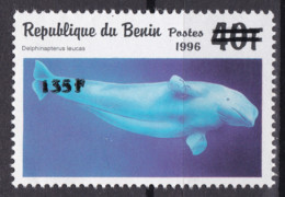 BENIN 2000 MICHEL 1249 135F /40F Val 200€ - BELUGA WHALE WHALES DOLPHIN DAUPHIN - OVERPRINT SURCHARGE OVERPRINTED MNH - Balene