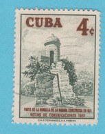 1957 CUBA  Fortezze Torri Old Capital City Fortifications - 4 C Usato - Gebraucht