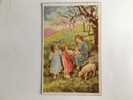 Eastern Paques Ostern Pascua Pasqua Adelina Zandrino Genova Anges Avec Des Agneaux Engel Mit Lämmern Angels With Lambs - Zandrino