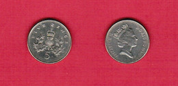 GREAT BRITAIN  5 PENCE 1990 (KM # 937b) #6718 - 5 Pence & 5 New Pence