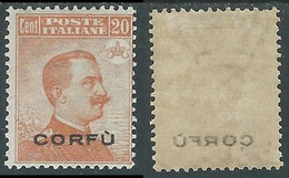 1923 CORFU EFFIGIE 20 CENT DECALCO MH * - RF26 - Corfou