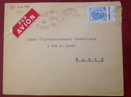 Flamme Temporaire Tunis, Par Avion 1953 - Briefe U. Dokumente