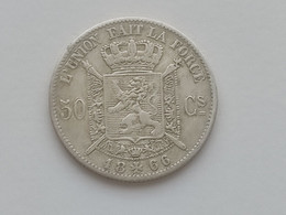 BELGIQUE - BELGIUM - 50 CENTIMES 1866 Léopold II - Légende FRANCAISE - Argent - 50 Cent