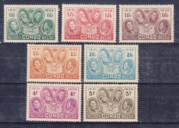 Belgian Congo, Congo Belge 1935 Mi#157-163 Mint Hinged - Ongebruikt