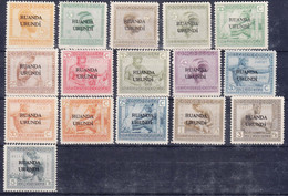 Ruanda-Urundi 1924 Mi#1-18 Except 18 And 15, Mint Hinged - Nuevos