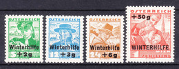 Austria 1935 Winterhilfe Mi#613-616 Mint Hinged - Ongebruikt